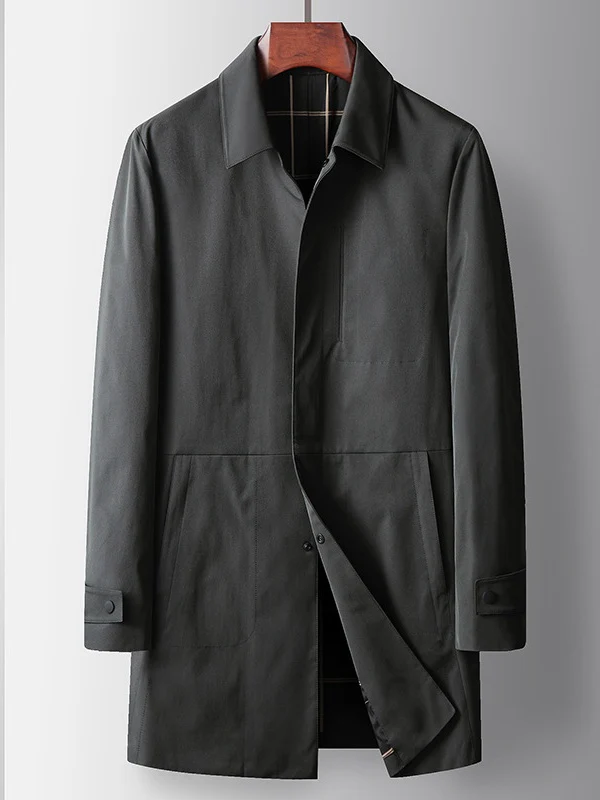 Business Leisure Medium And Long Non-iron Trench Coats - Image 3