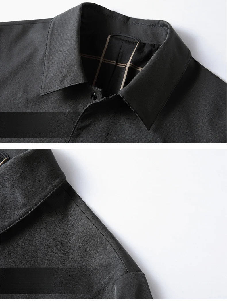 Business Leisure Medium And Long Non-iron Trench Coats - Image 6
