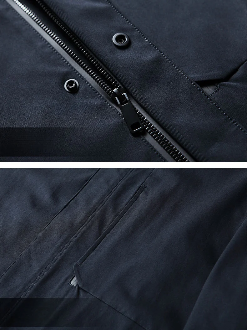 Stand Collar Hooded Business Leisure Medium And Long Trench Coats - Image 6