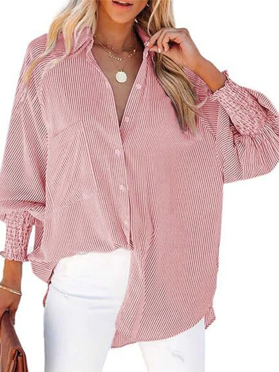 Loose-fit Long Sleeve Stripes Stripes Shirts - Image 3