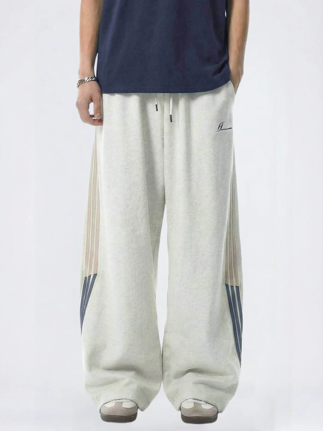 Ins Color-blocked Stripes Pants