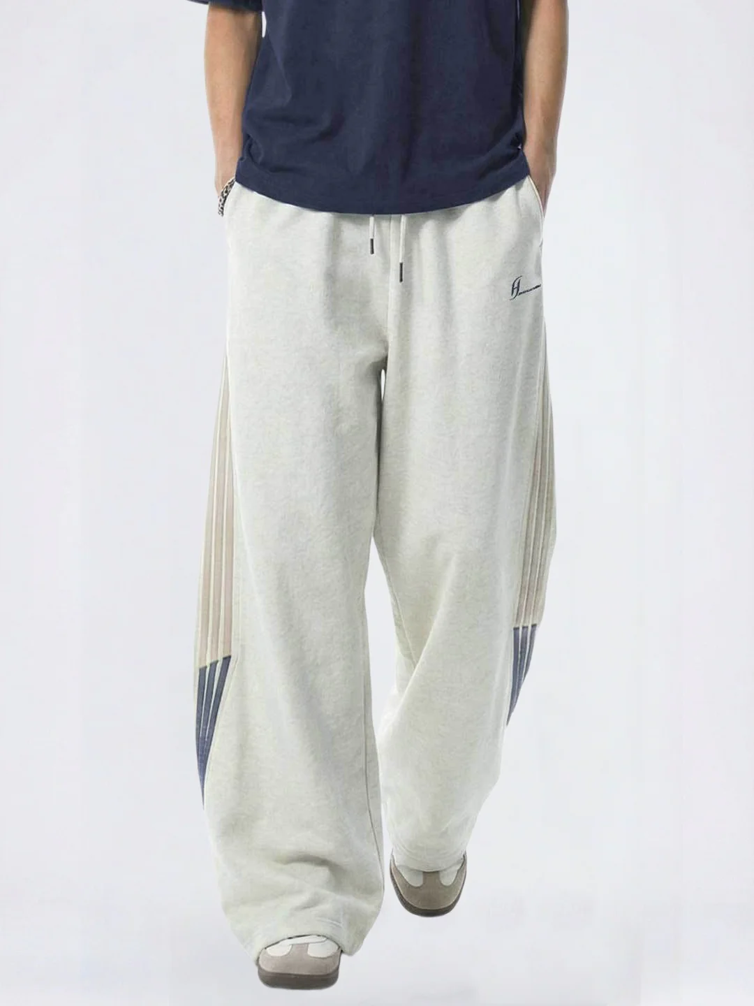 Ins Color-blocked Stripes Pants - Image 2