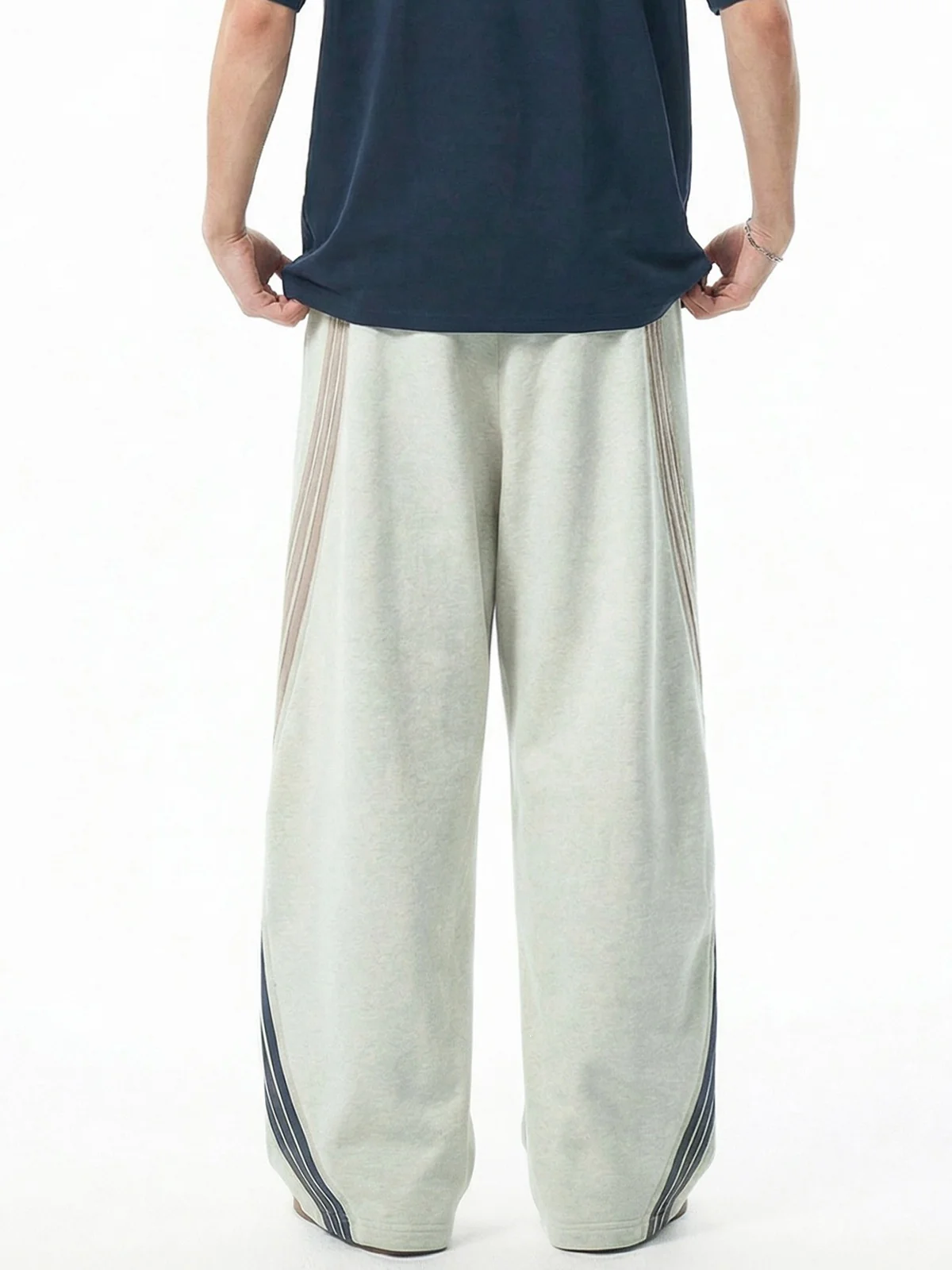 Ins Color-blocked Stripes Pants - Image 5