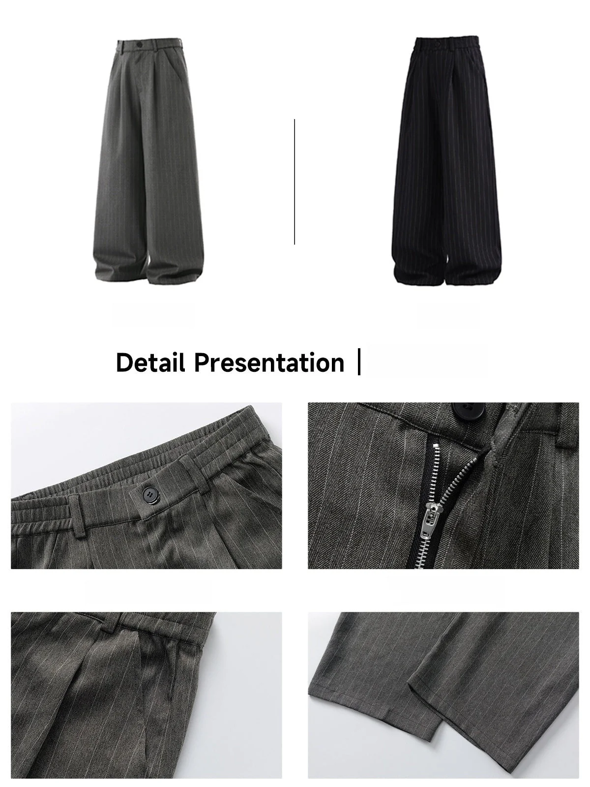 Old Money Style Stripes Loose-fit Dress Pants - Image 6