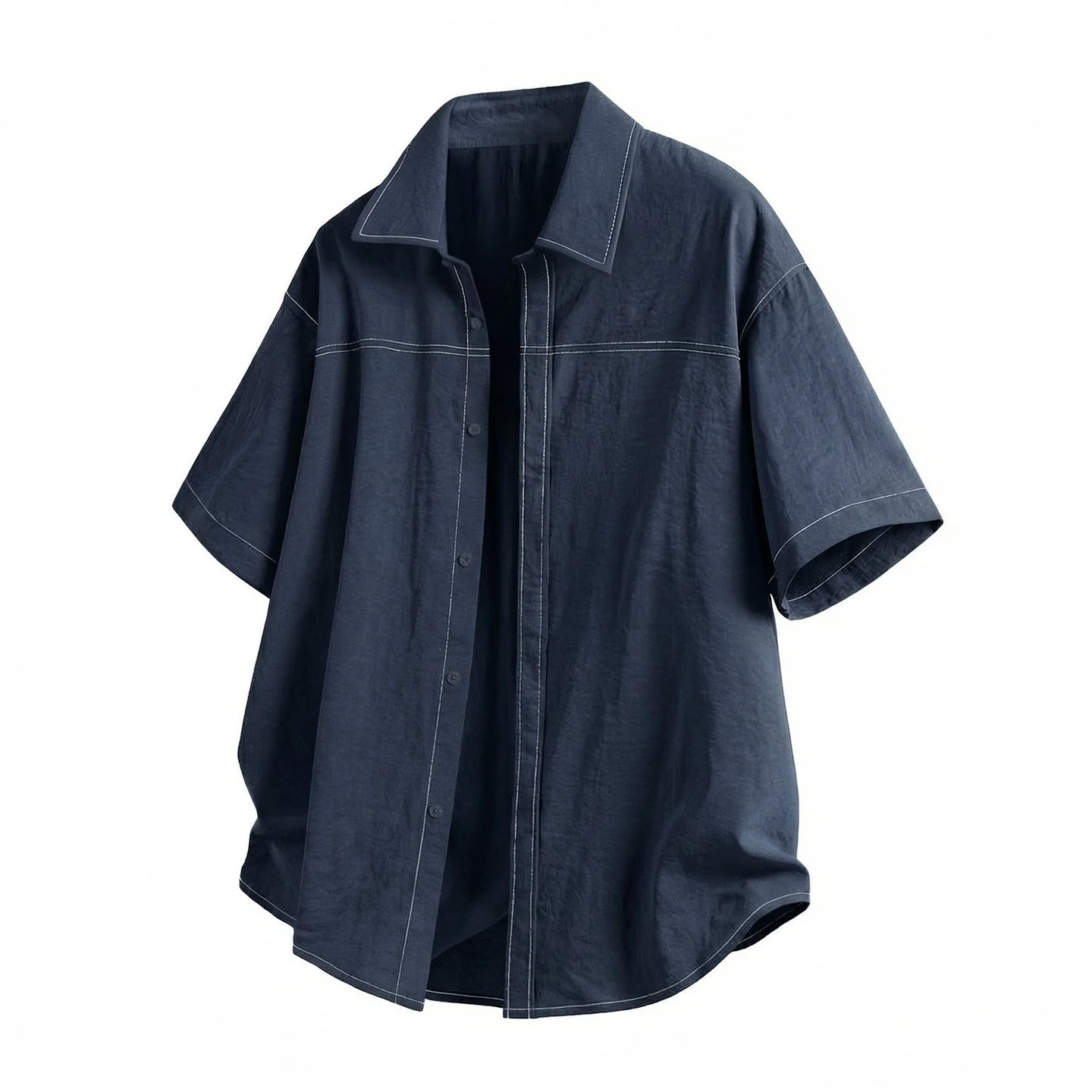 Color-blocked Faux Denim Shirts - Image 6