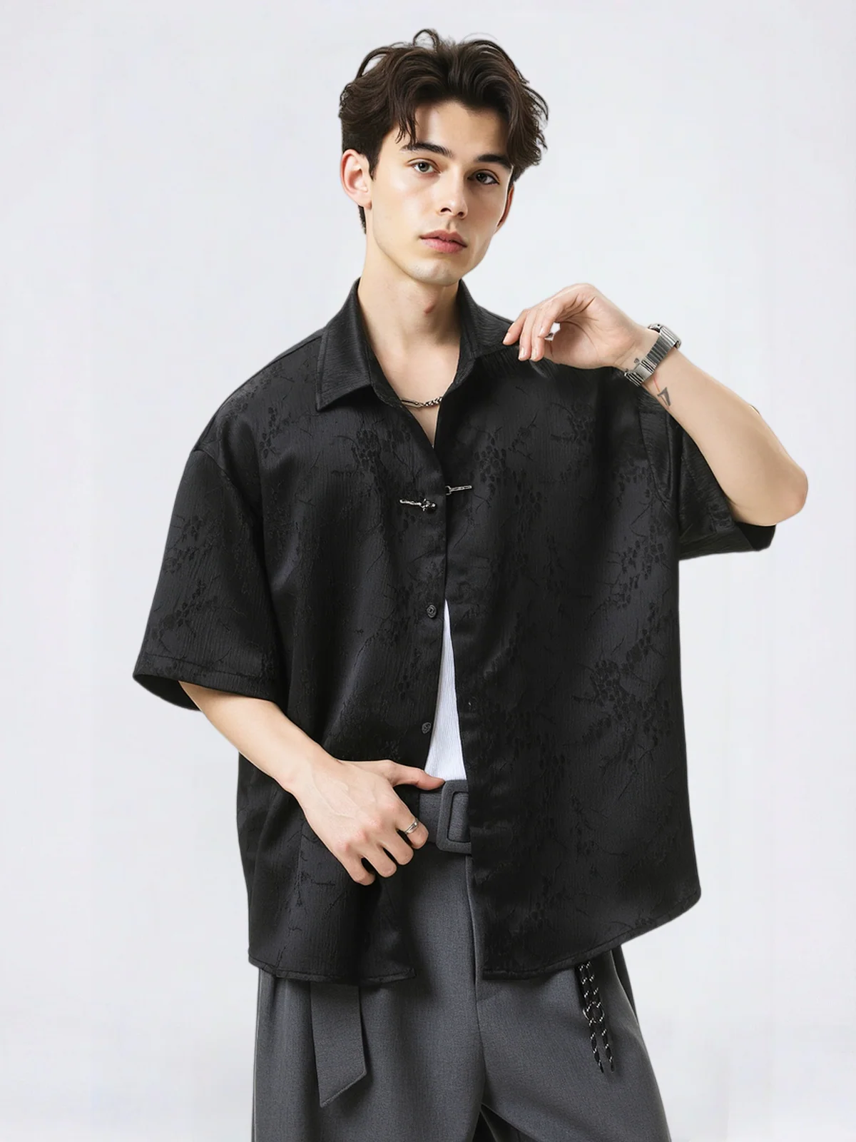New Chinese Style Breathable Plum Bossom Loose-fit Shirts