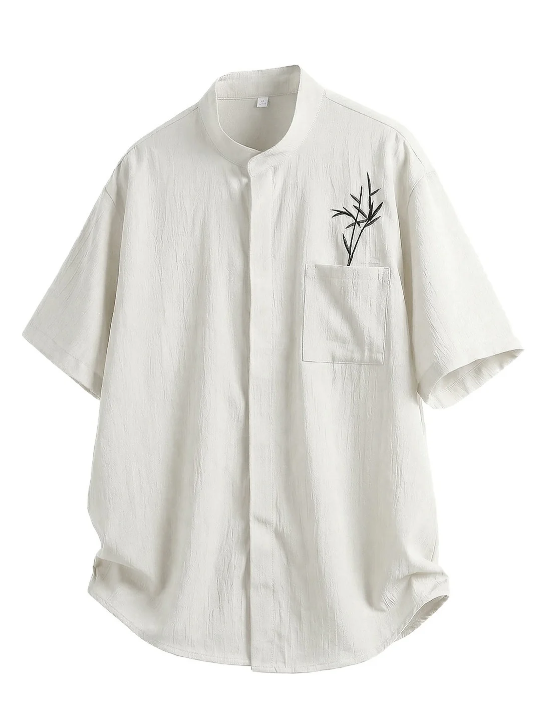 New Chinese Style Breathable Bamboo Leaves Embroidery Shirts - Image 4