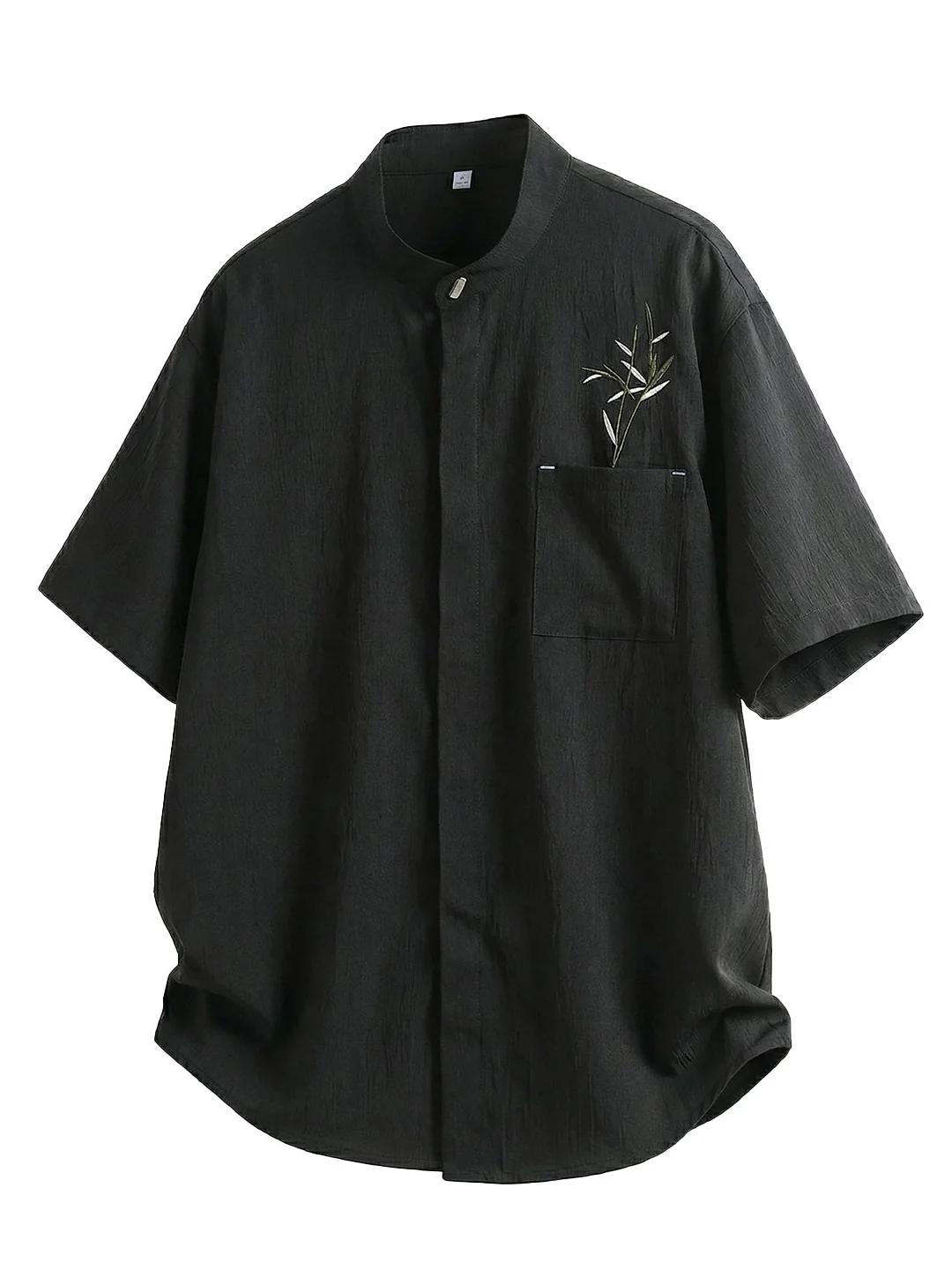 New Chinese Style Breathable Bamboo Leaves Embroidery Shirts - Image 8