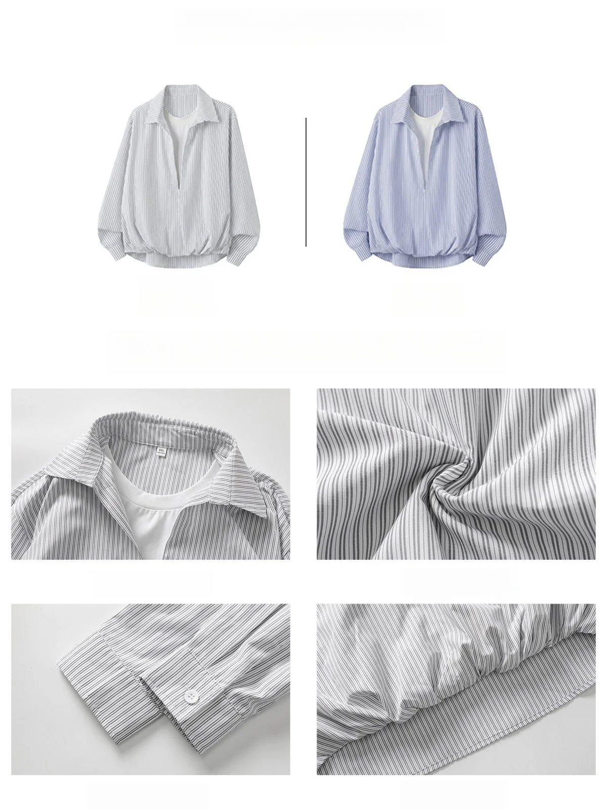 Deep V Layered-look Boxy Shirts - Image 6
