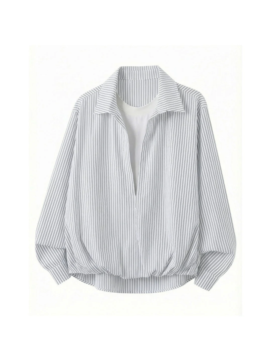 Deep V Layered-look Boxy Shirts - Image 7