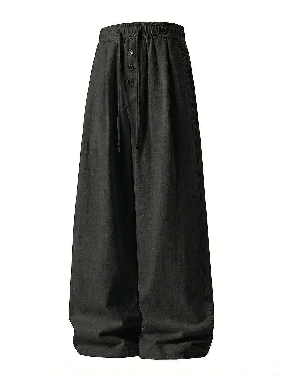 Imitation Cotton And Linen 3D Gathering Loose-fit Pants - Image 3