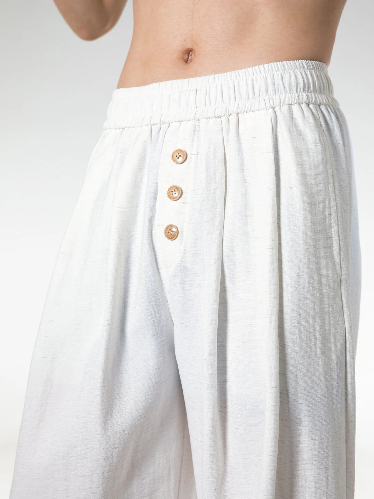 Imitation Cotton And Linen Drape Loose-fit Straight-fit Pants - Image 2