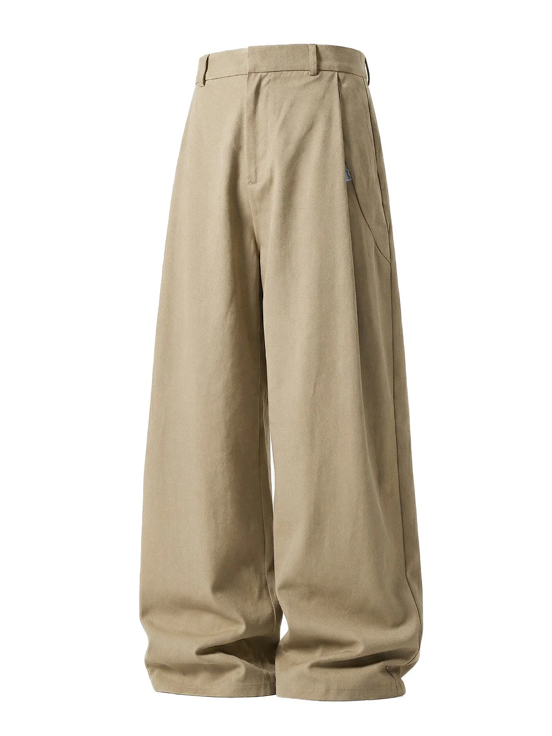 3D Pleats Pure Cotton Loose-fit Straight-fit Pants - Image 3
