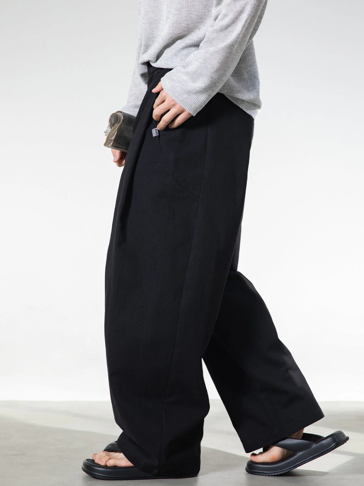 3D Pleats Pure Cotton Loose-fit Straight-fit Pants - Image 6