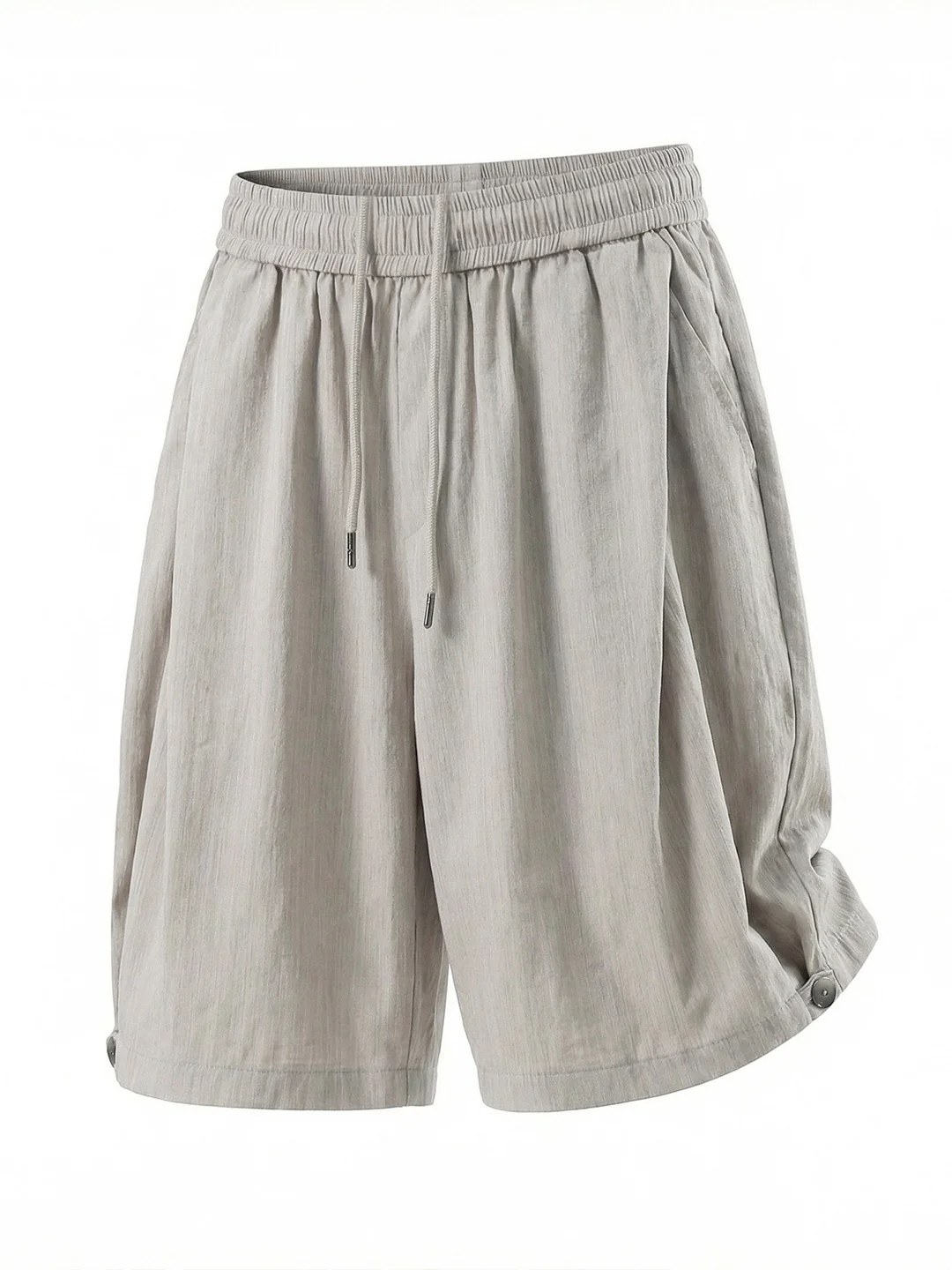 Slight Wrinkles Gathering Straight-fit Five Points Dress Pants Shorts - Image 3