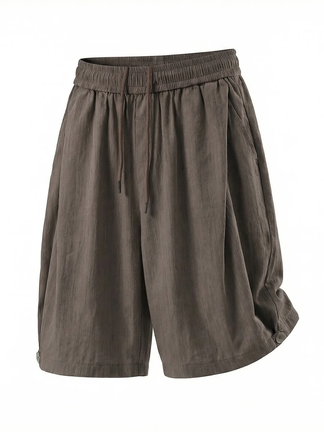Slight Wrinkles Gathering Straight-fit Five Points Dress Pants Shorts - Image 7