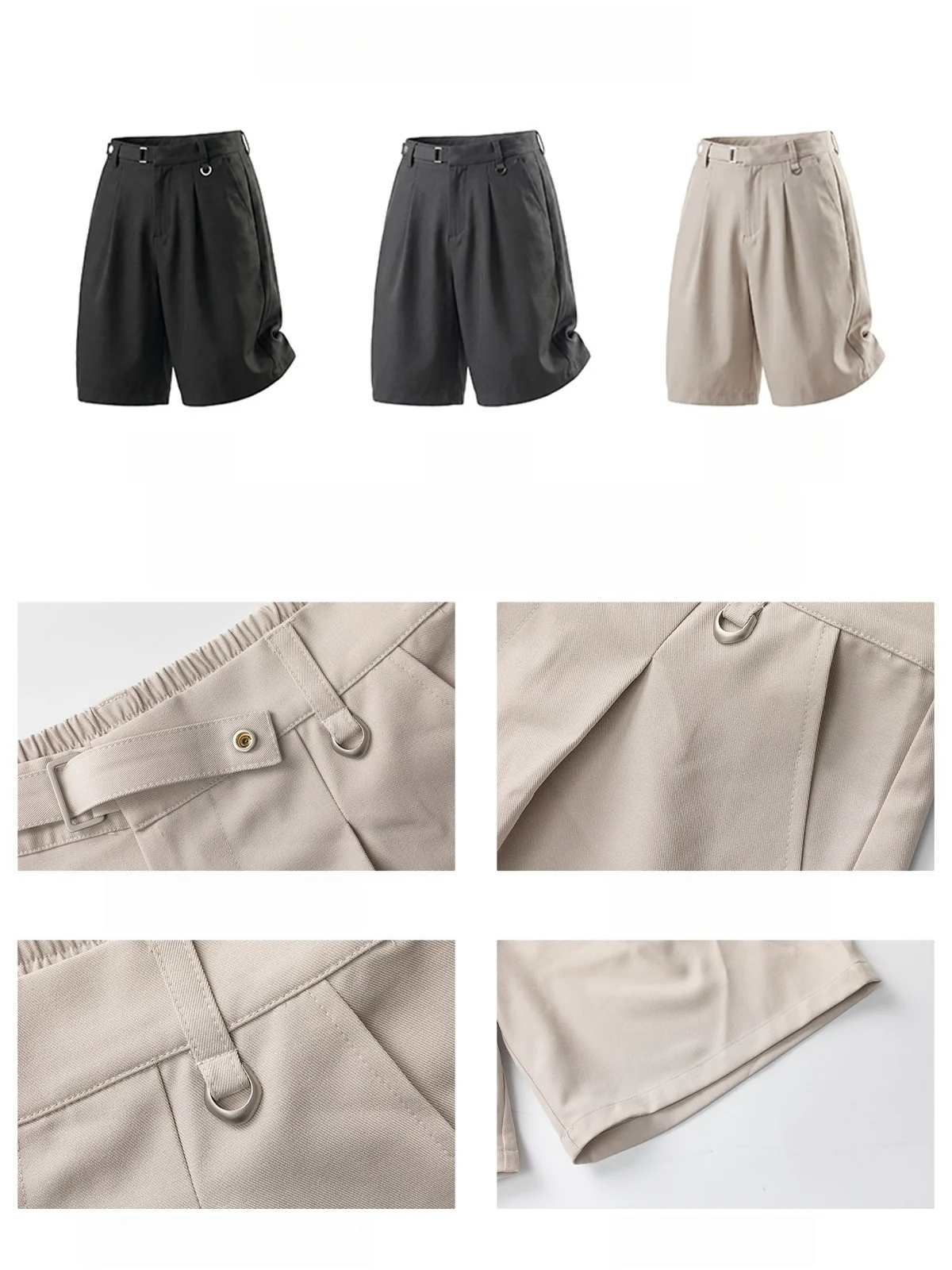 Belts Adjustable Stereo Five Points Shorts - Image 10