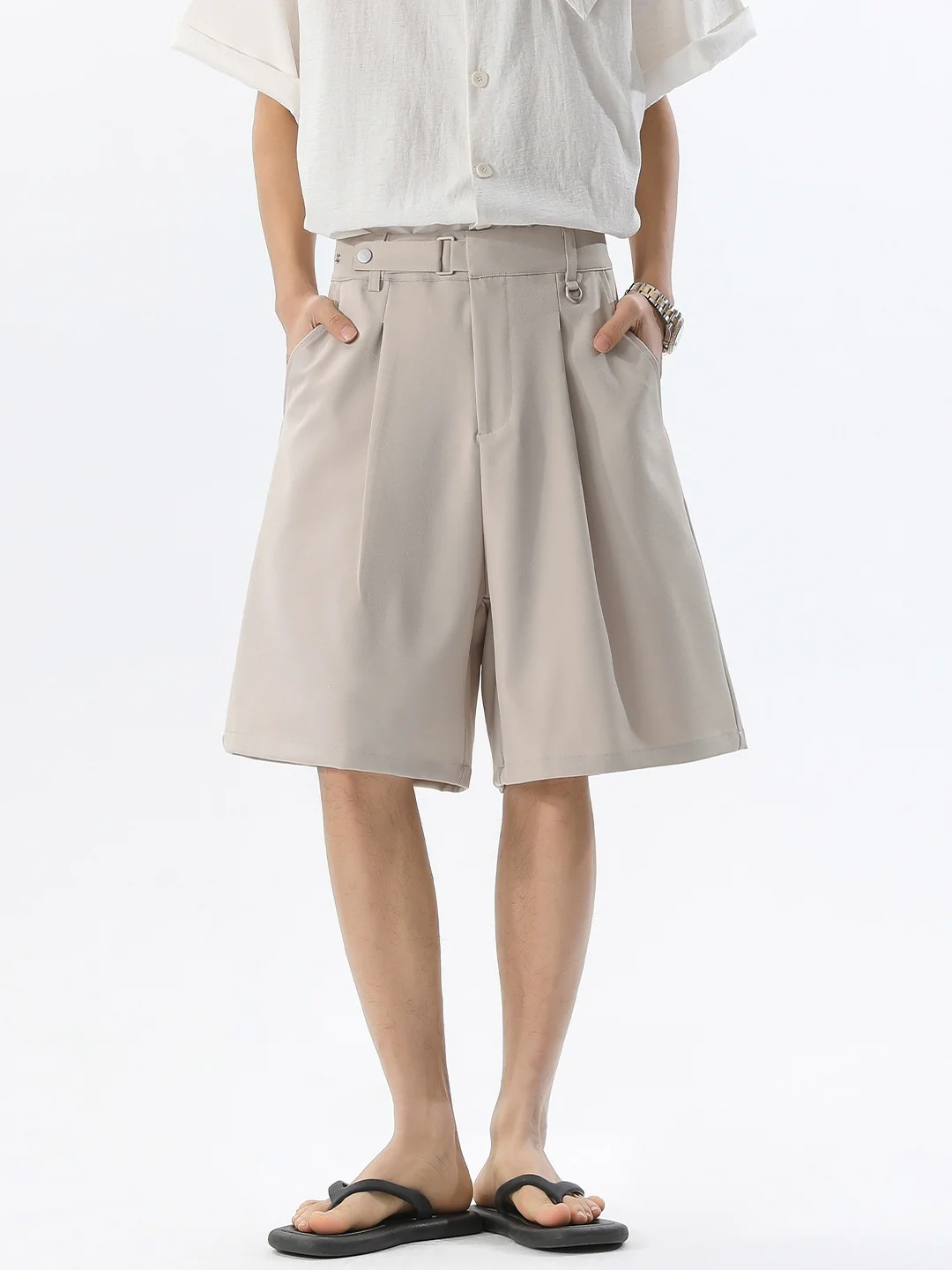 Belts Adjustable Stereo Five Points Shorts - Image 7