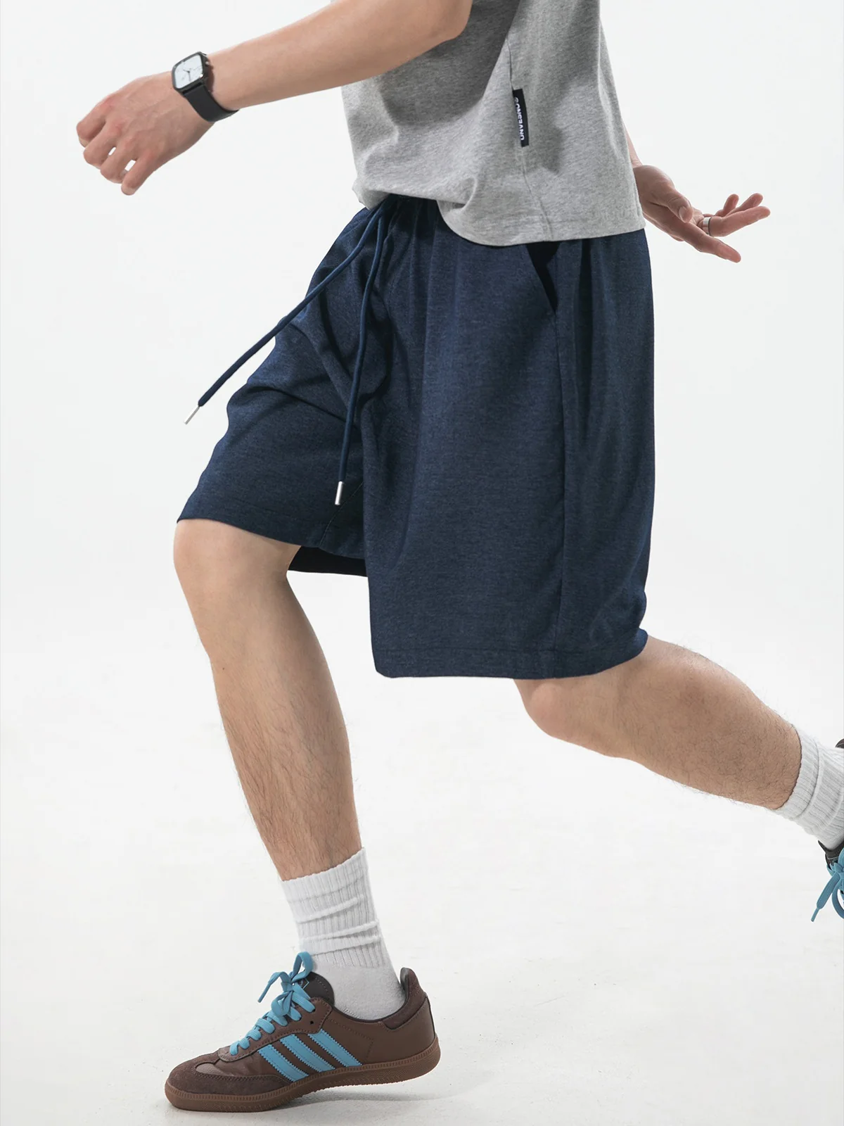 Faux Denim Loose-fit Straight-fit Mid-length Pants Five Points Shorts