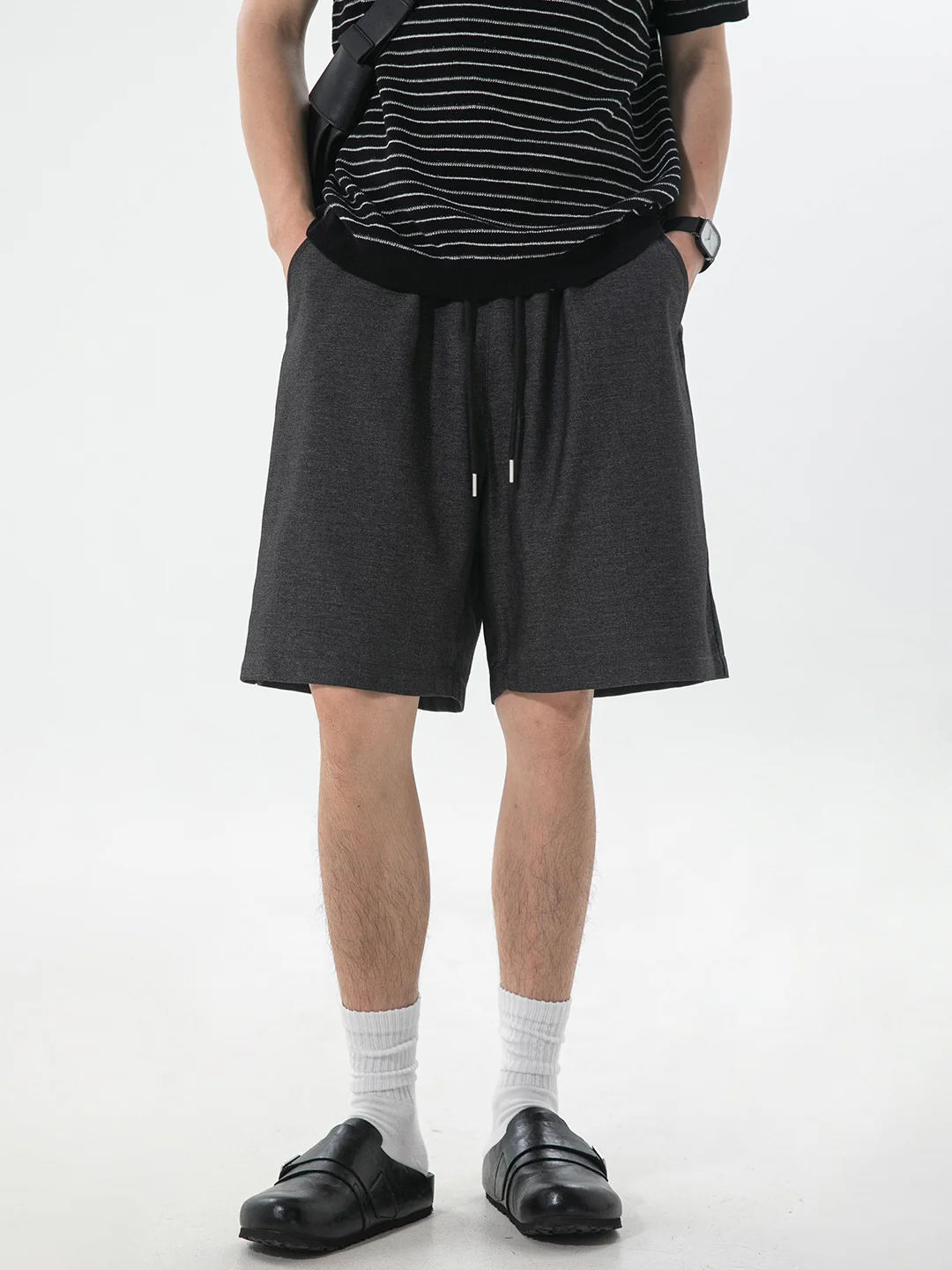 Faux Denim Loose-fit Straight-fit Mid-length Pants Five Points Shorts - Image 4
