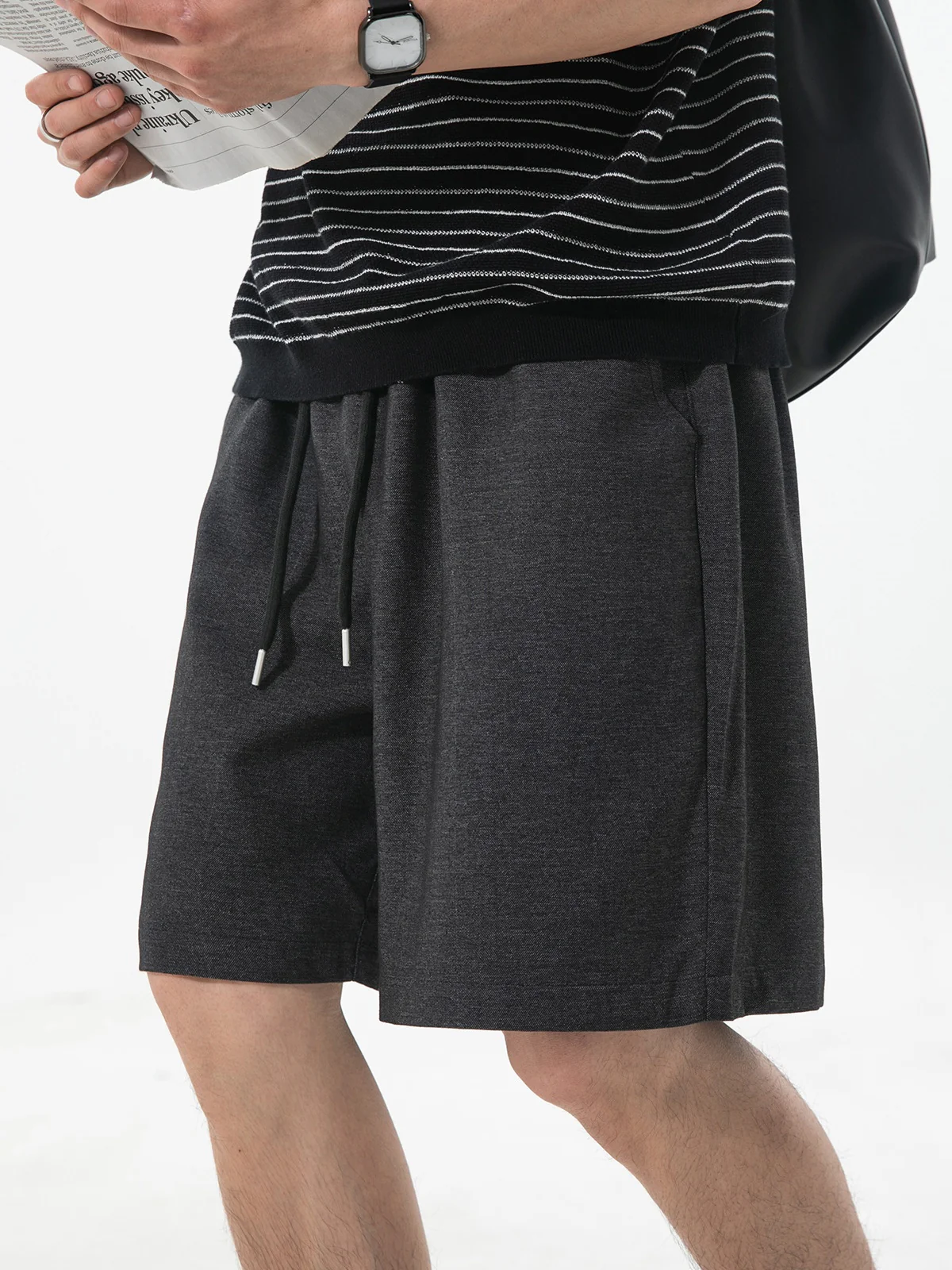 Faux Denim Loose-fit Straight-fit Mid-length Pants Five Points Shorts - Image 5