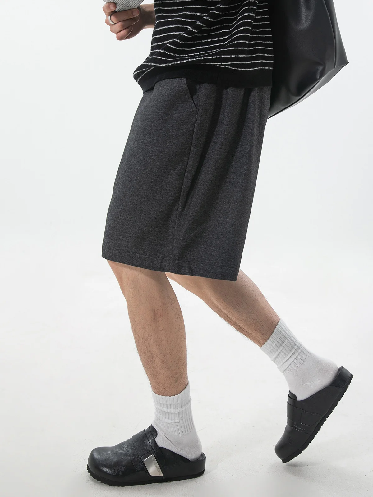 Faux Denim Loose-fit Straight-fit Mid-length Pants Five Points Shorts - Image 6