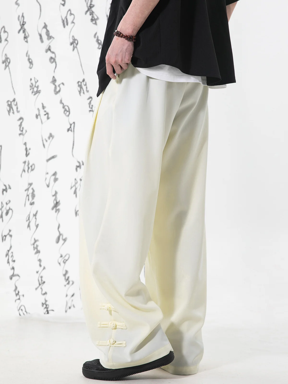 New Chinese Style Chinese Knot Design Loose-fit Pants - Image 2