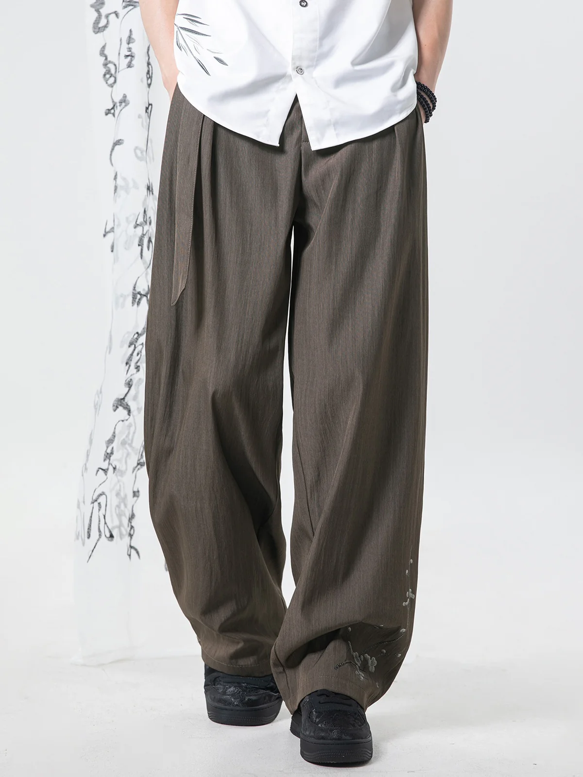 Retro Old Money Style Loose-fit Pants - Image 2