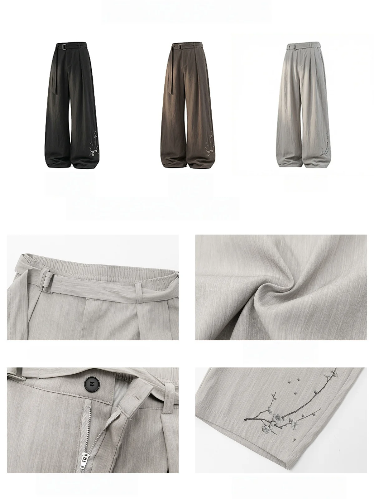 Retro Old Money Style Loose-fit Pants - Image 8