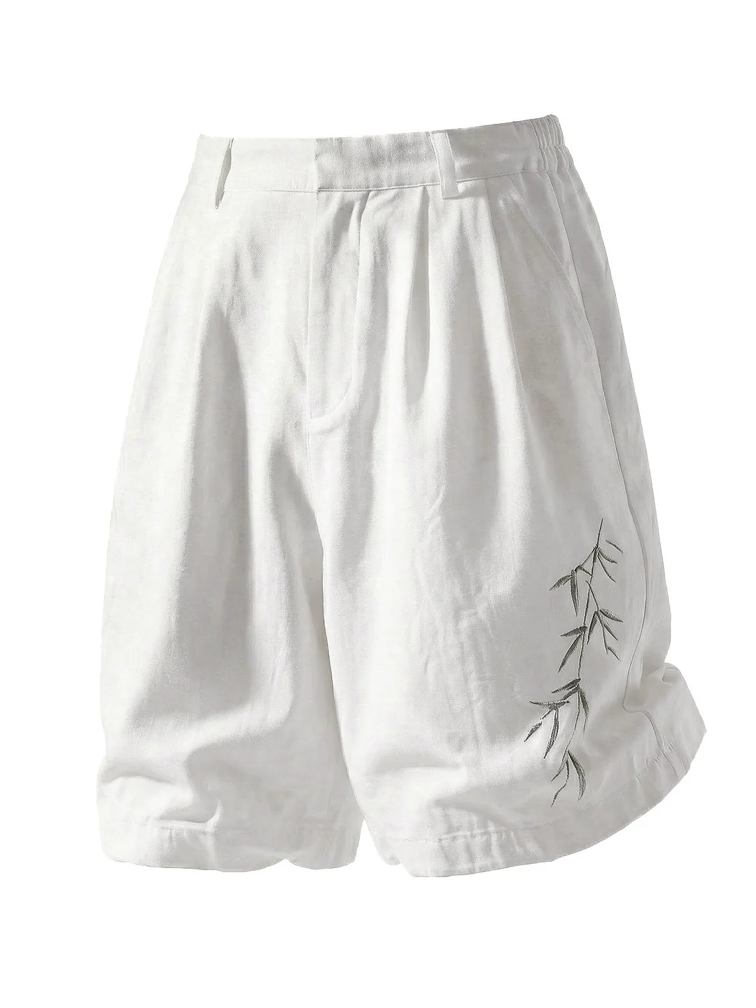 Imitation Linen Texture Printed New Chinese Style Five Points Shorts - Image 4