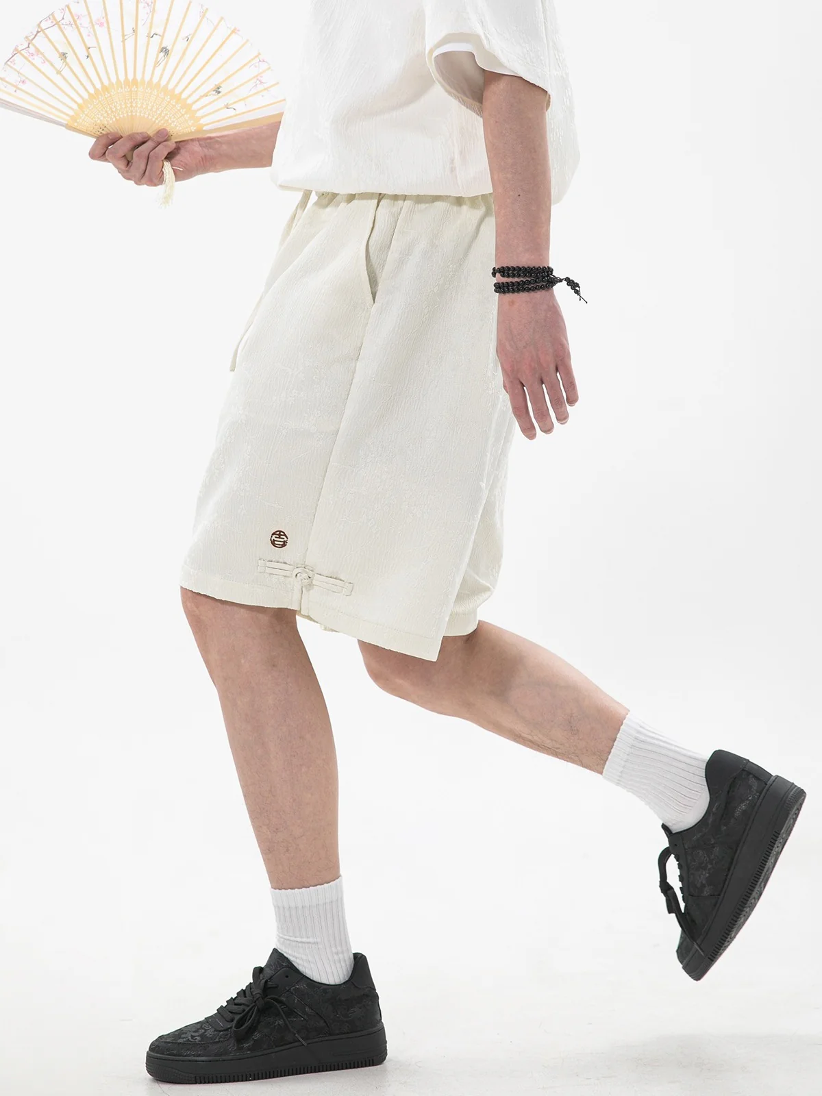 New Chinese Style Plum Bossom Breathable Shorts - Image 3