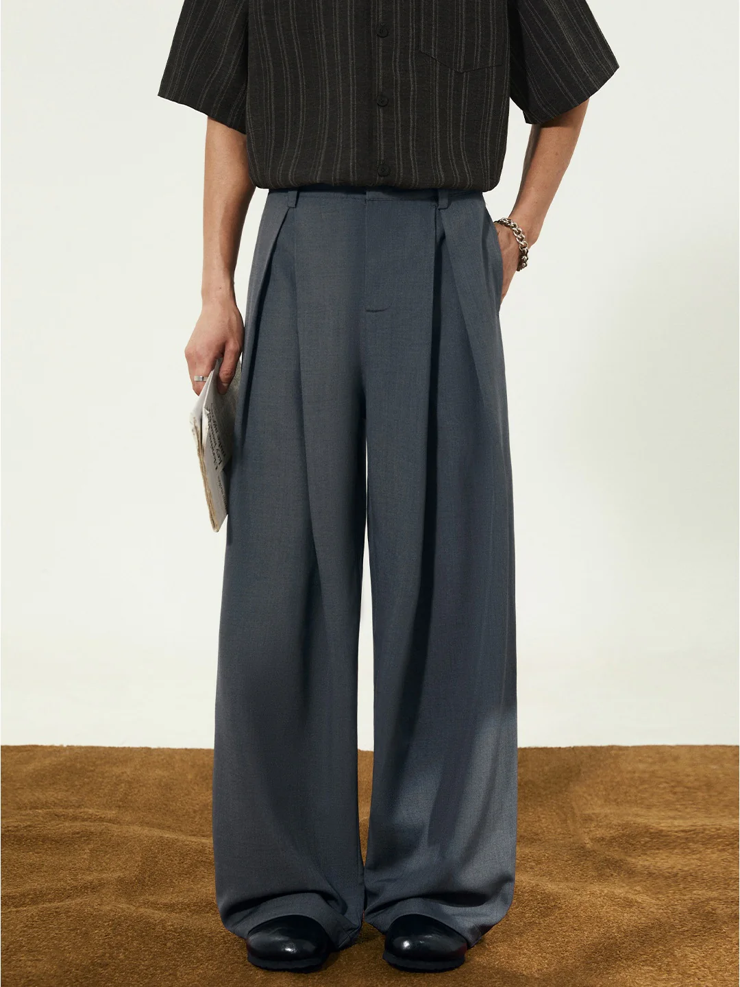 Stereo Gathering A Wide-leg Dress Pants Pants - Image 5