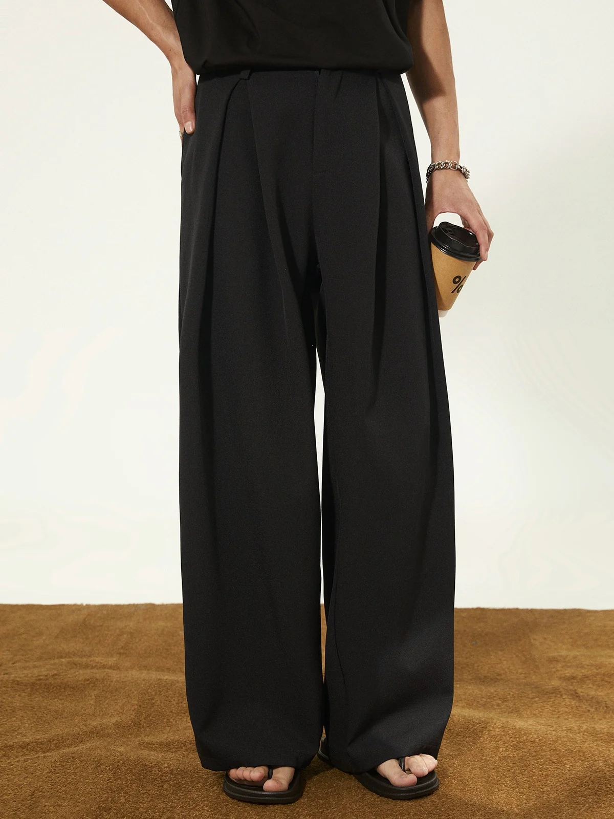 Stereo Gathering A Wide-leg Dress Pants Pants - Image 9