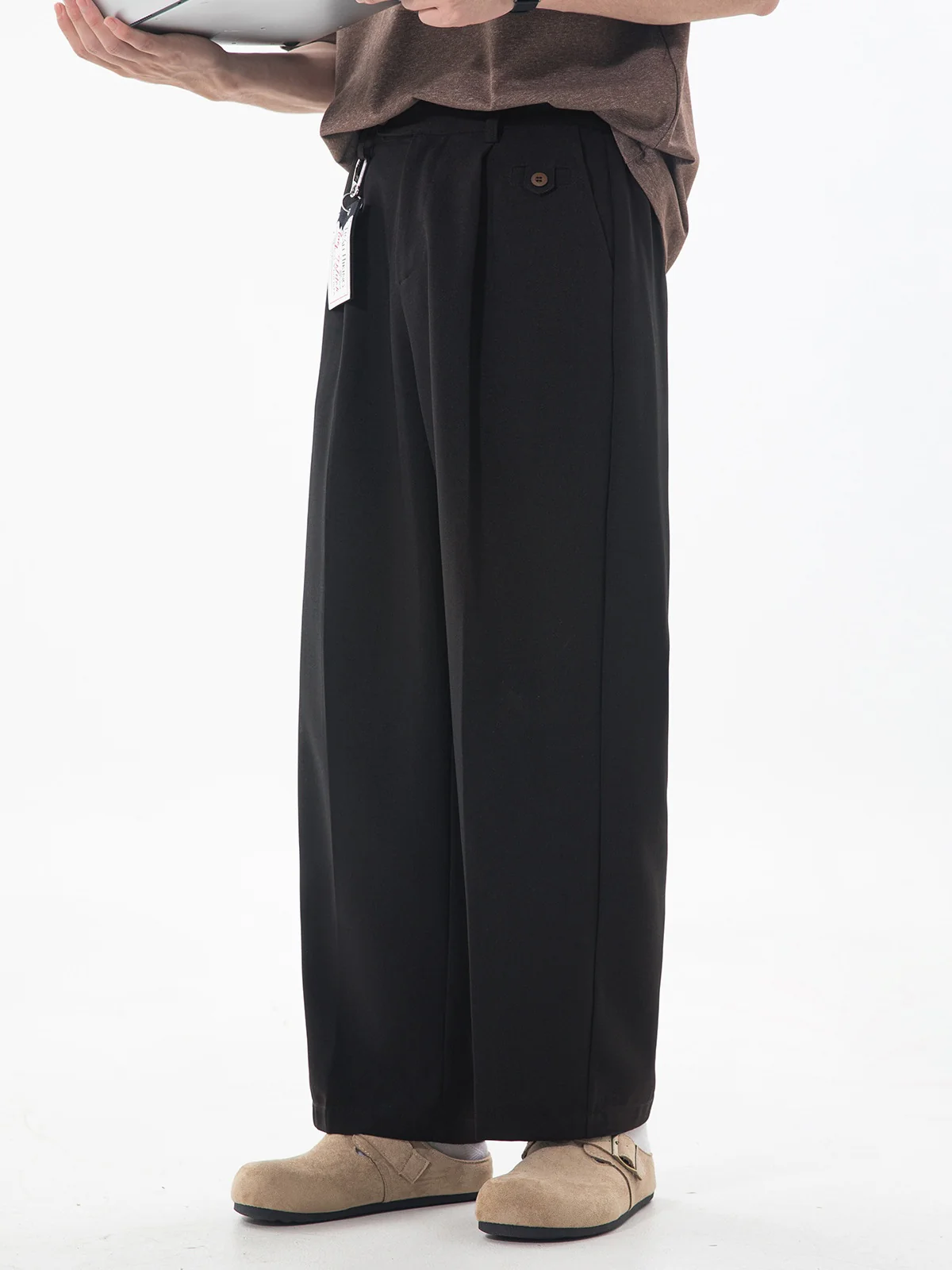 Gathering Old Money Style Nine Points Dress Pants Pants - Image 10