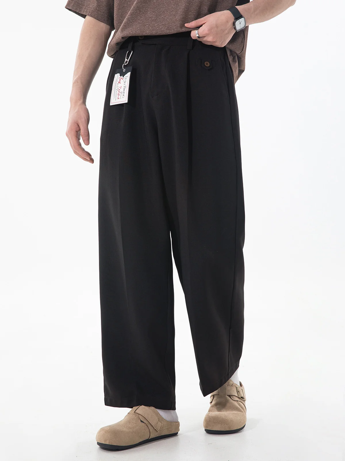 Gathering Old Money Style Nine Points Dress Pants Pants - Image 11