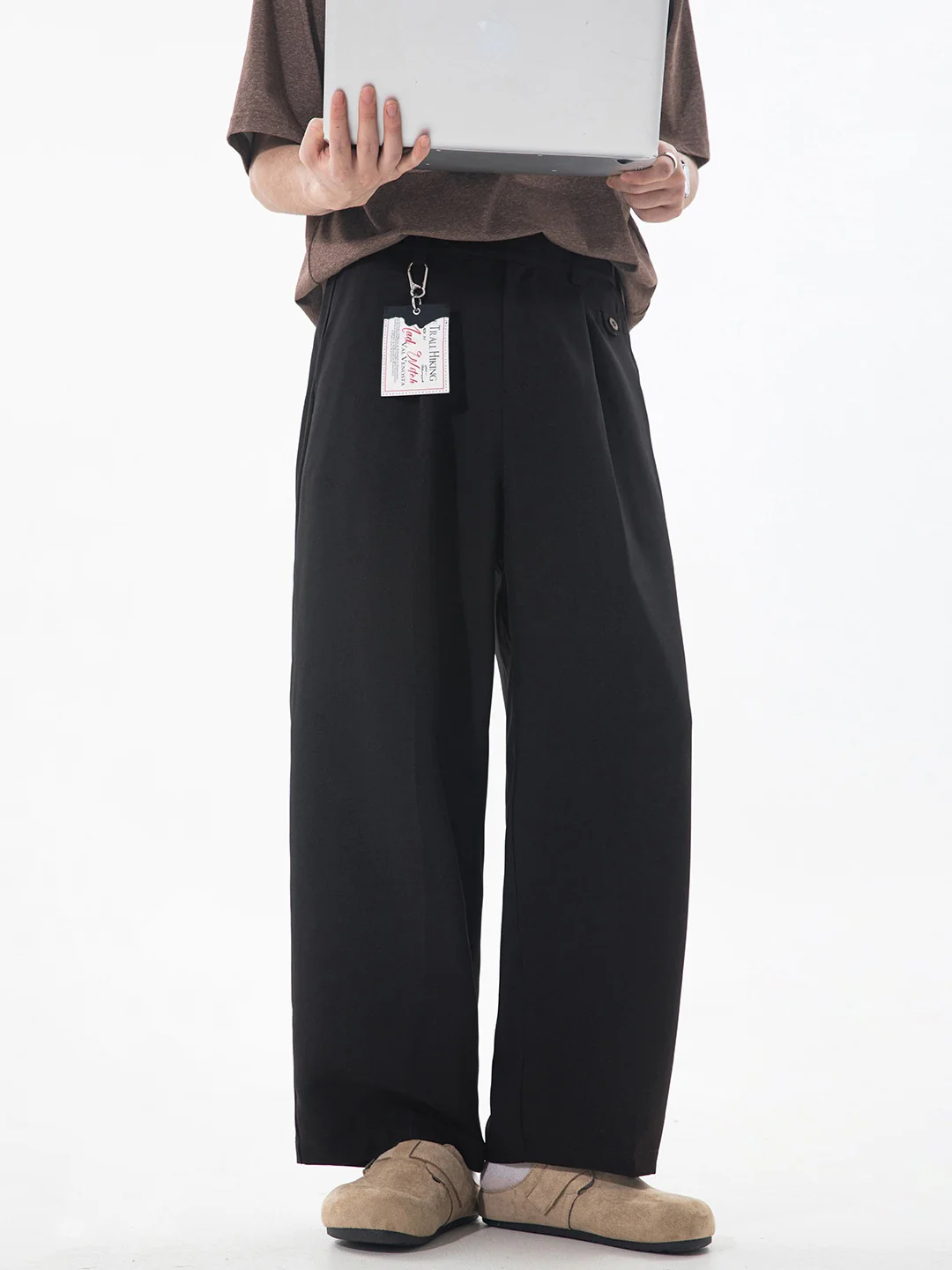 Gathering Old Money Style Nine Points Dress Pants Pants - Image 12