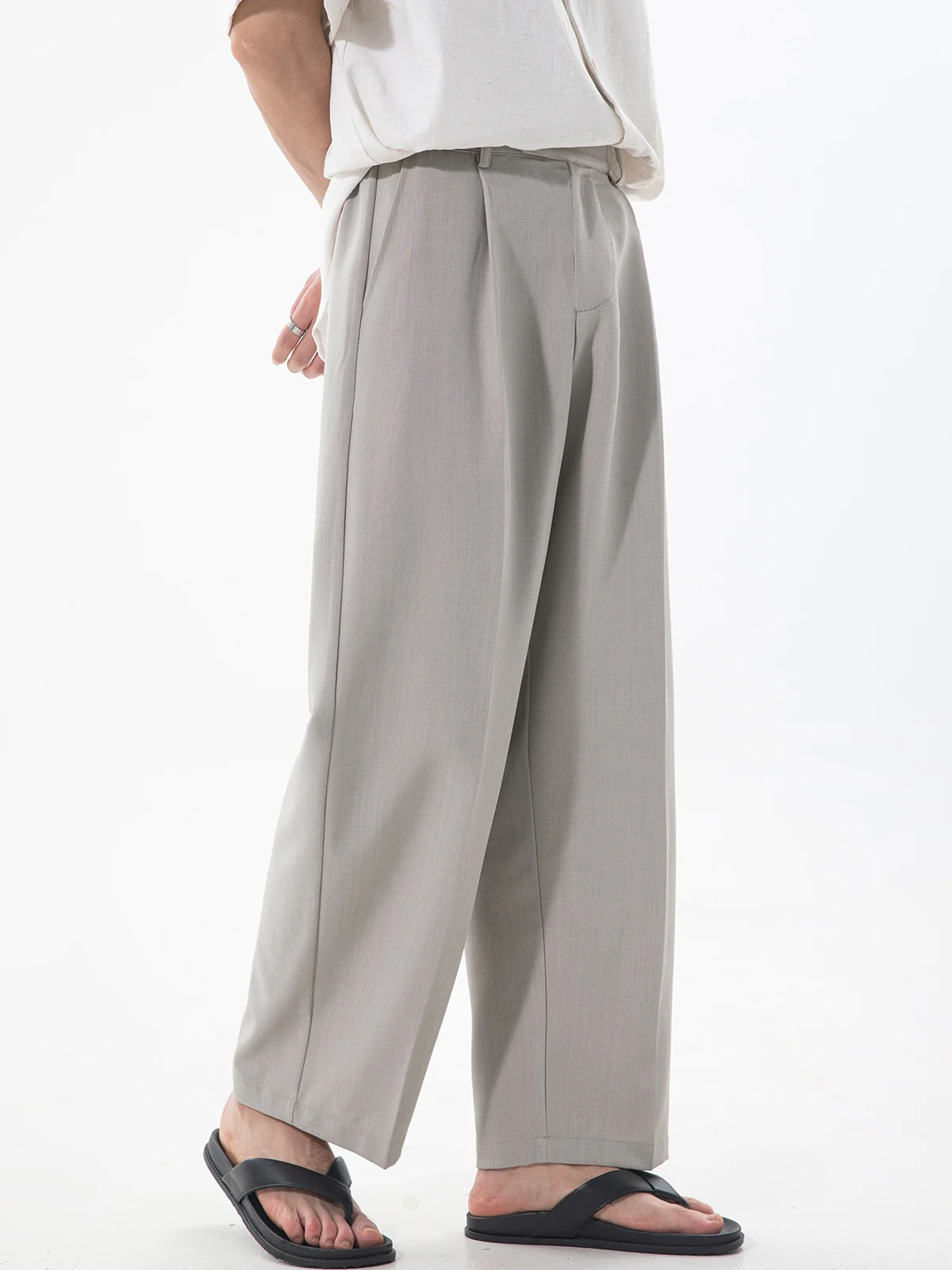Gathering Old Money Style Nine Points Dress Pants Pants - Image 5