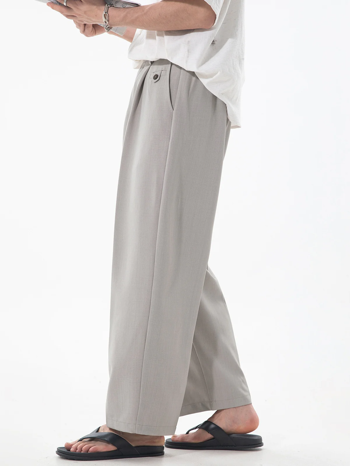 Gathering Old Money Style Nine Points Dress Pants Pants - Image 7