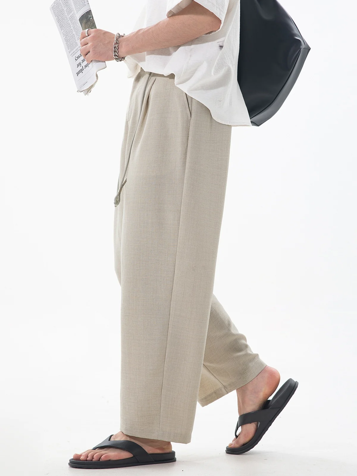 Imitation Linen Nine Points Breathable Pants - Image 2