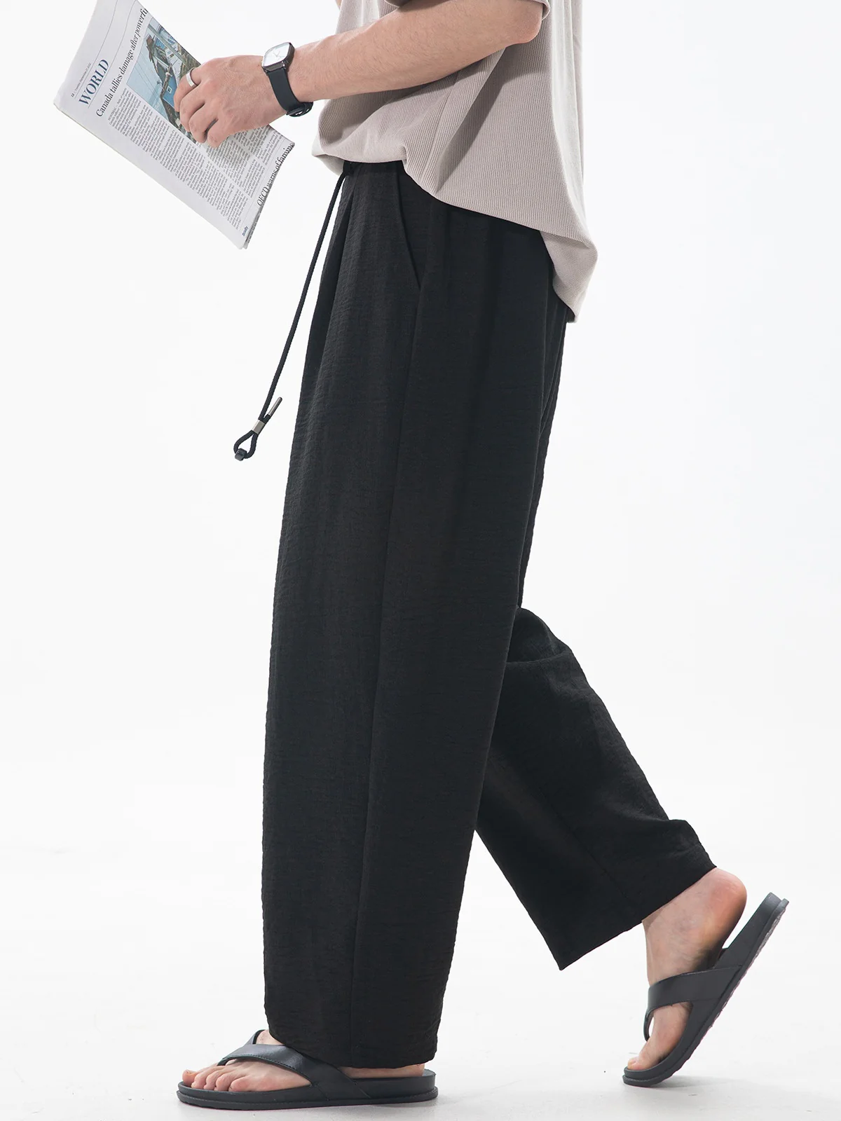 Imitation Linen Nine Points Breathable Pants - Image 9