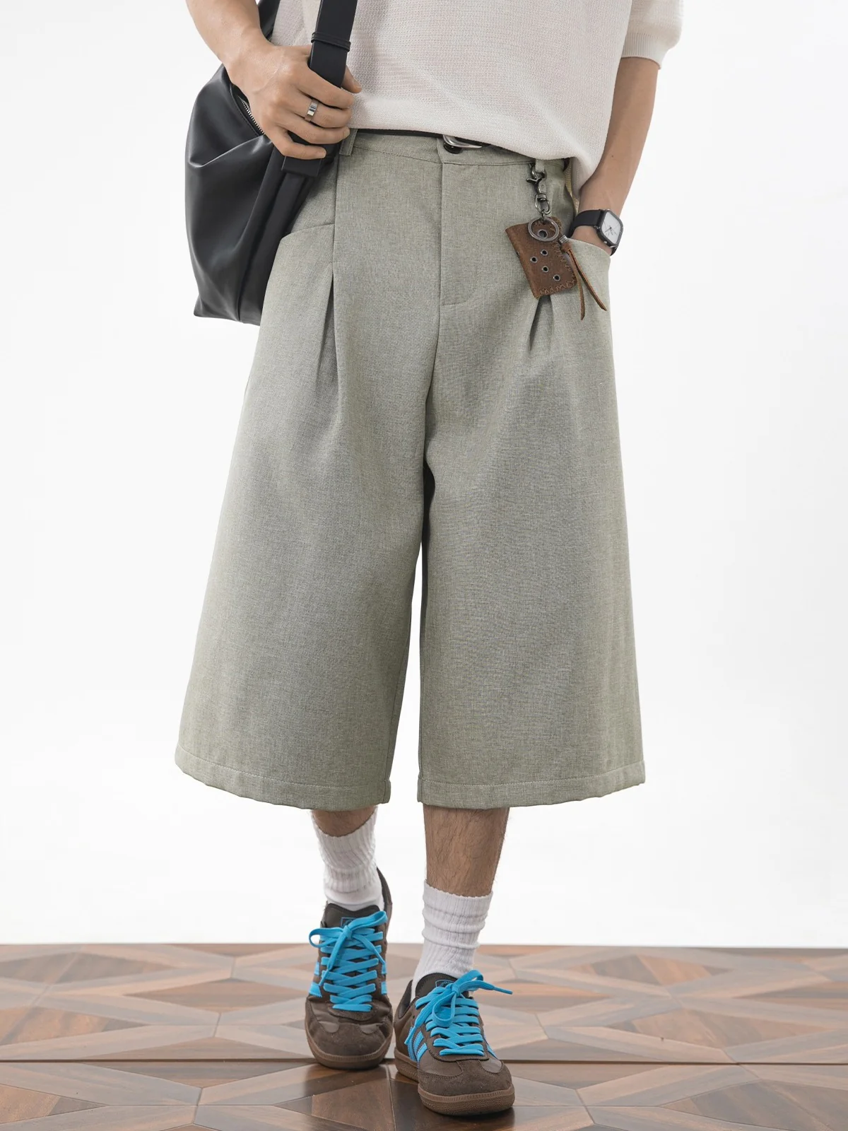 Imitation Linen Loose-fit 7 Points Dress Pants Shorts - Image 4