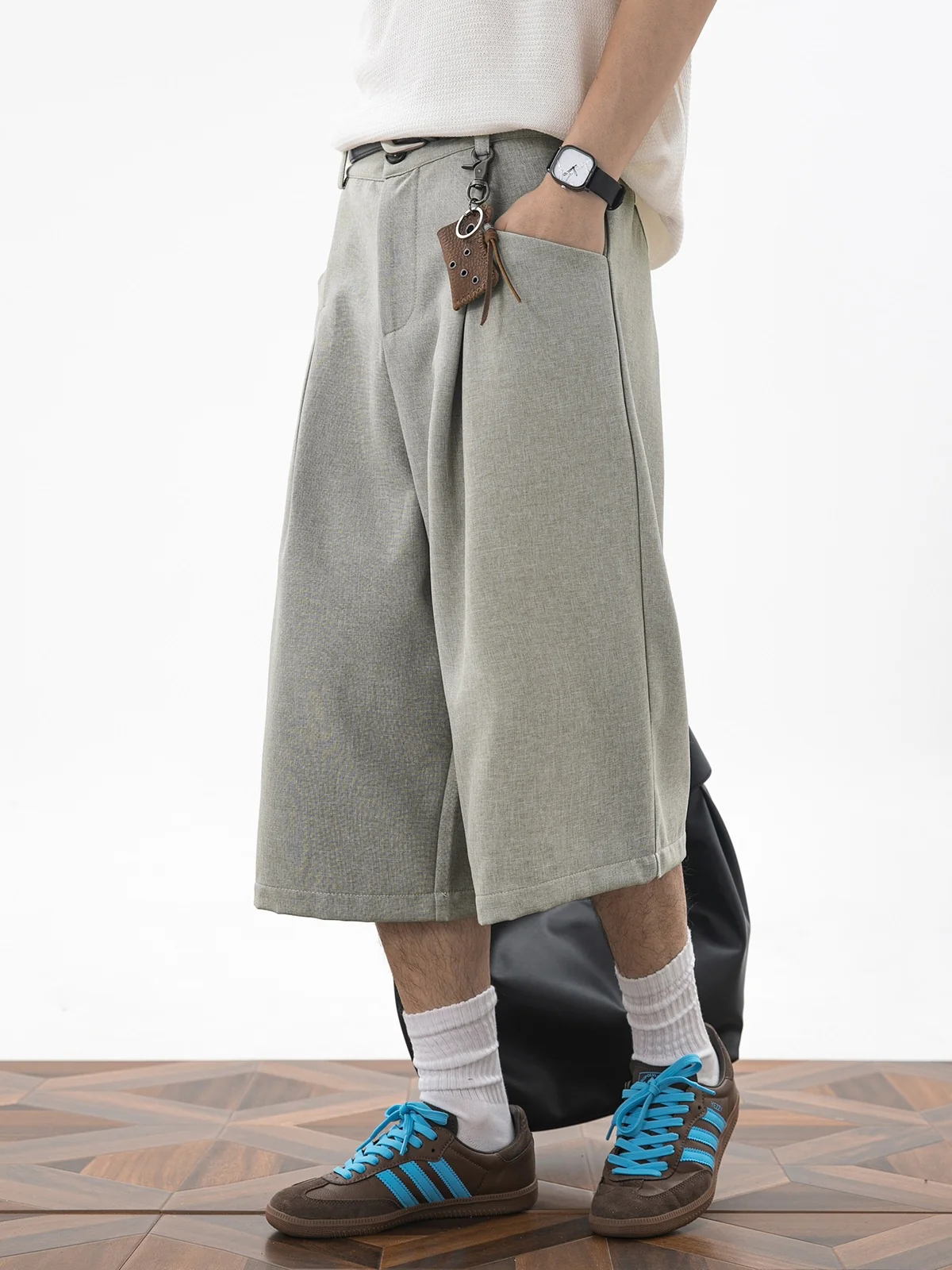 Imitation Linen Loose-fit 7 Points Dress Pants Shorts - Image 5