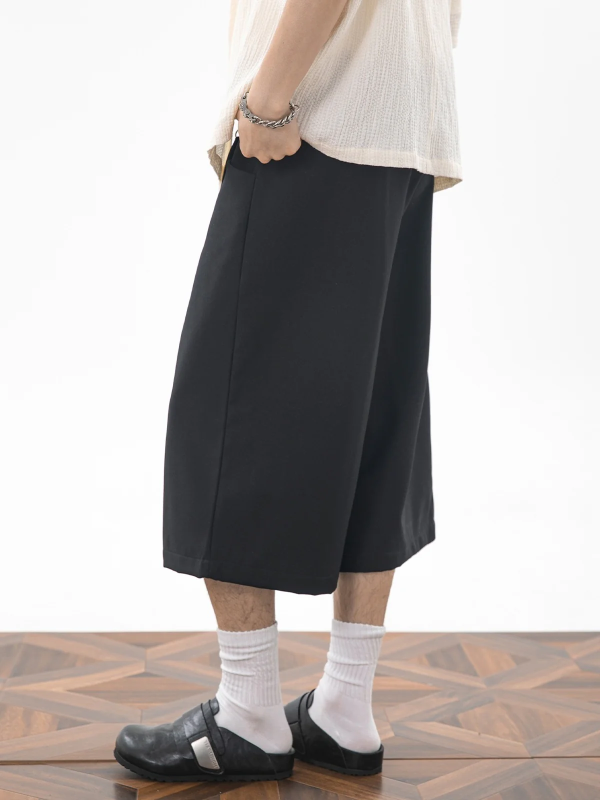 Imitation Linen Loose-fit 7 Points Dress Pants Shorts - Image 9