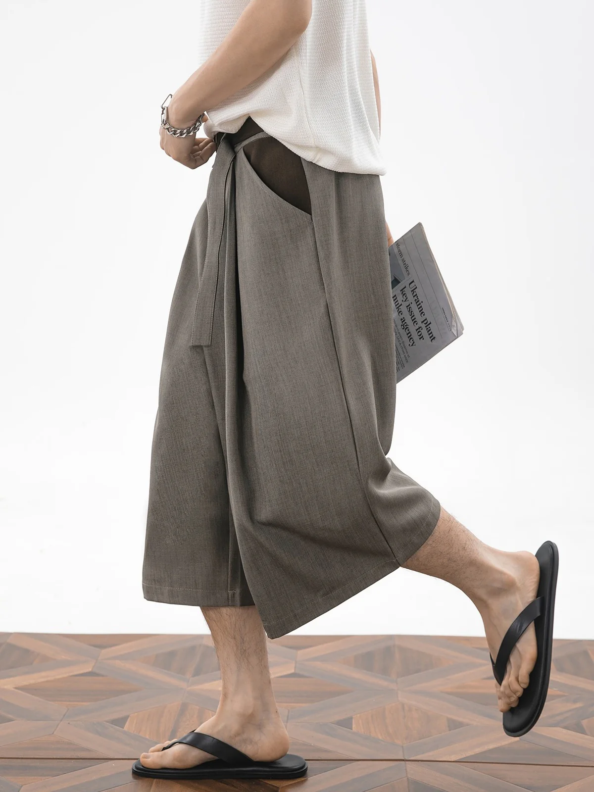 Cleanfit Patchwork 7 Points Dress Pants Shorts - Image 4