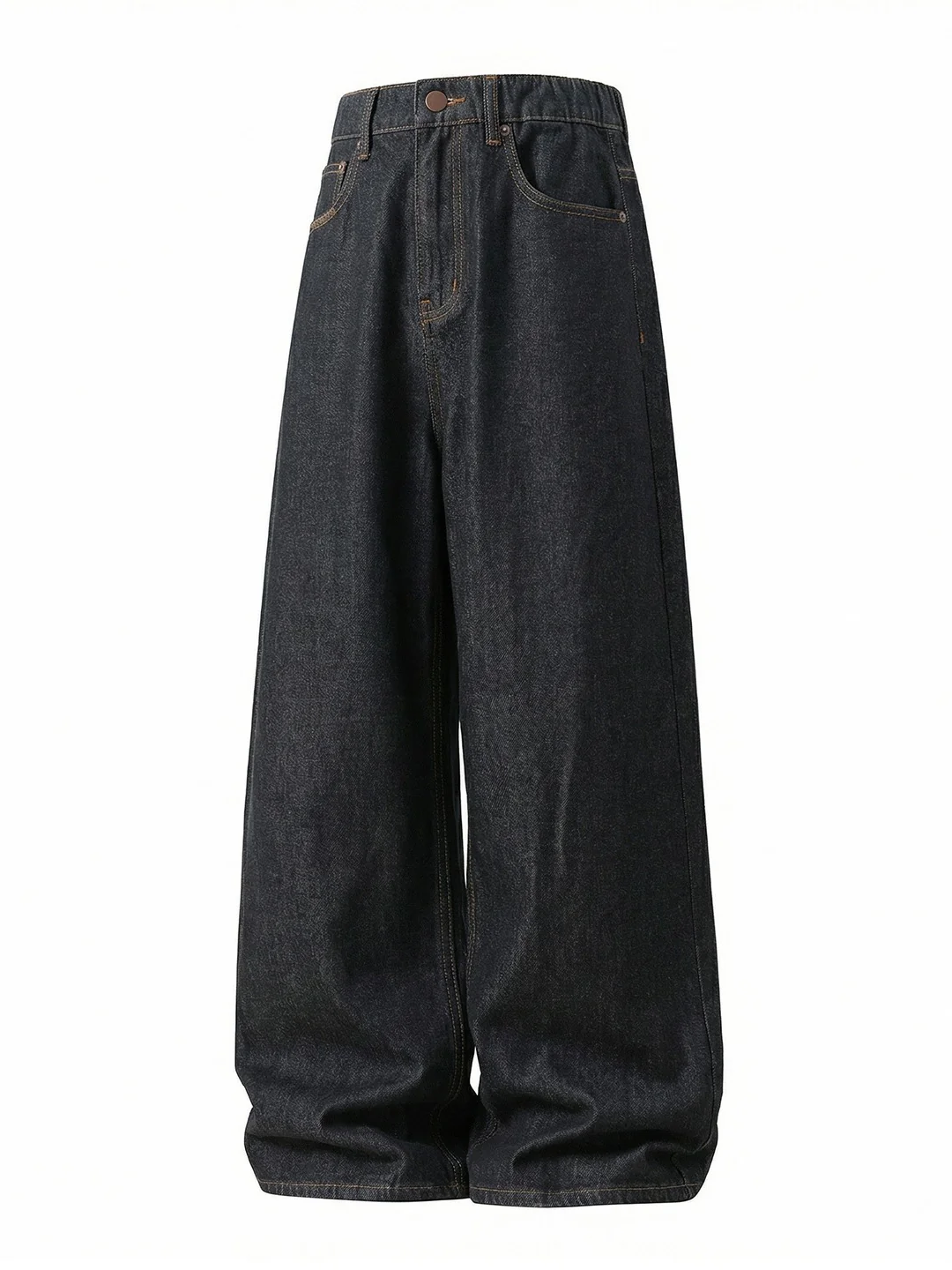 Retro Color-blocked Loose-fit Straight-fit Jeans - Image 12