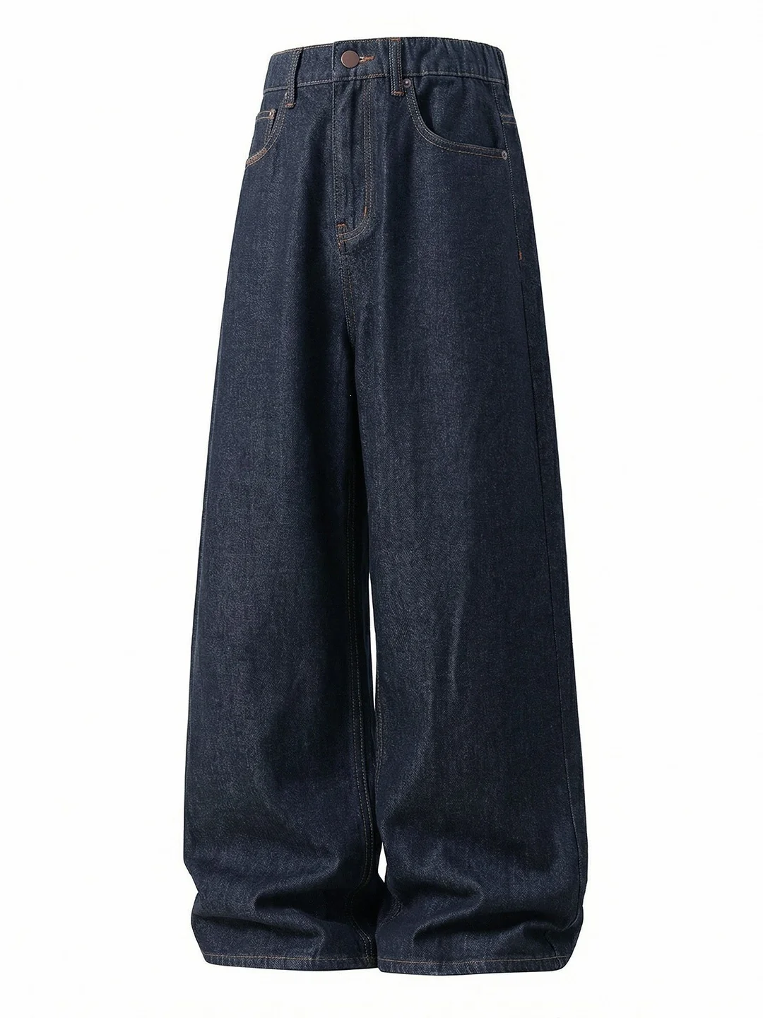 Retro Color-blocked Loose-fit Straight-fit Jeans - Image 4