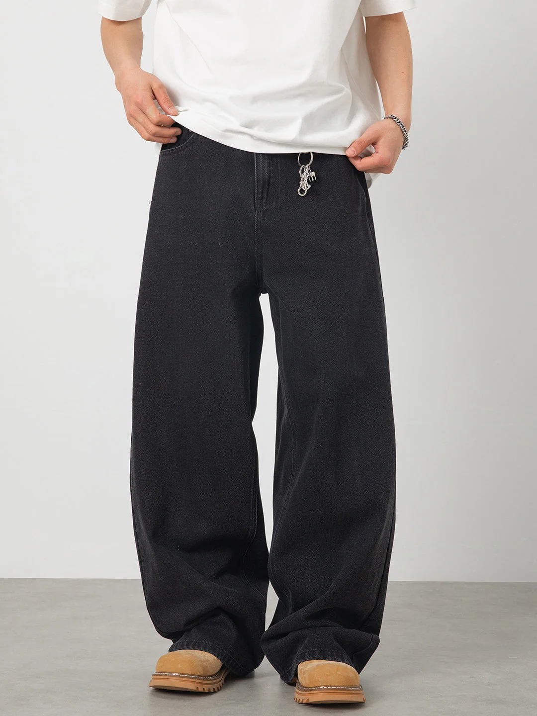 Washed Distressed Black Jeans