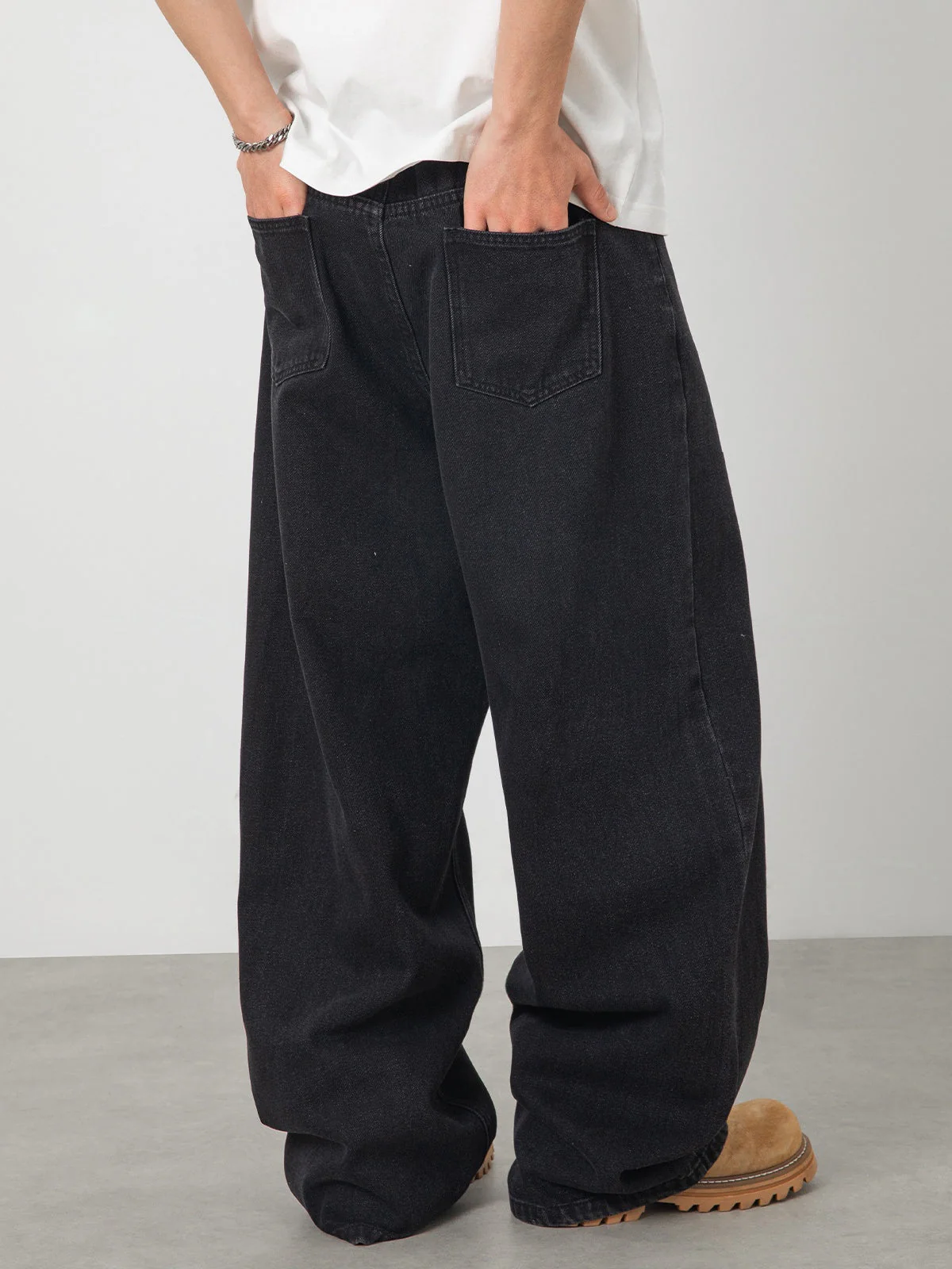 Washed Distressed Black Jeans - Image 4