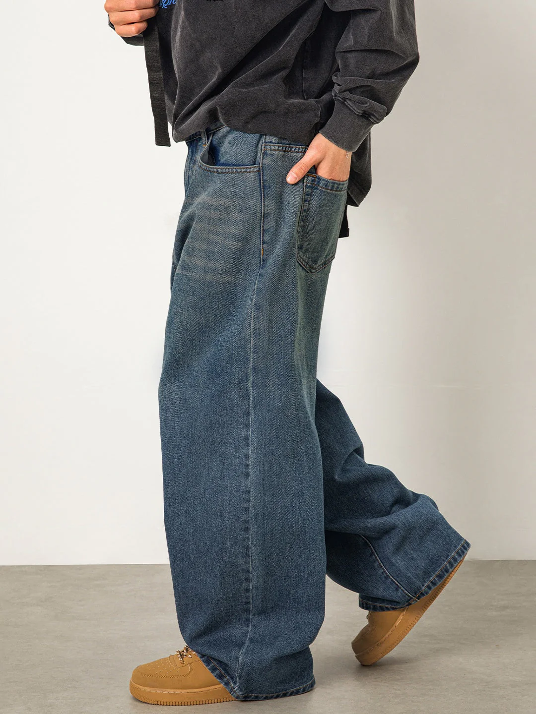 Washed Gradient Blue Straight-fit Jeans - Image 3