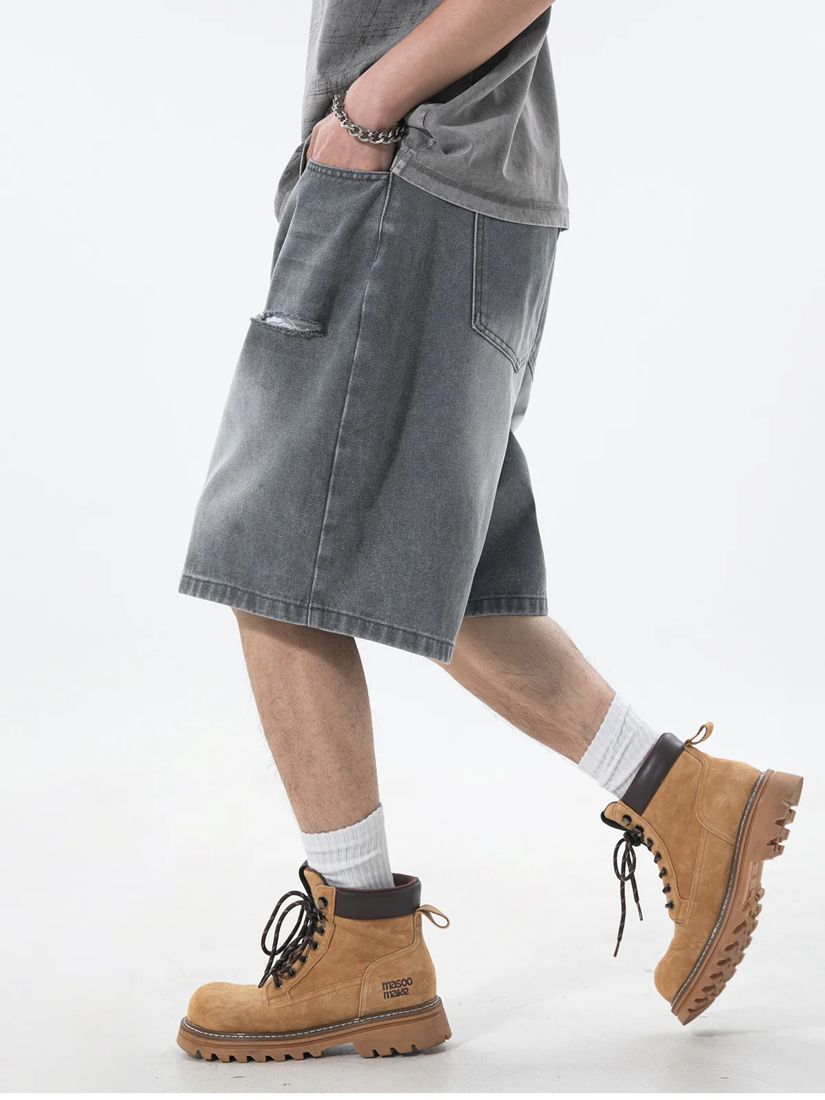 Hole Denim Five Points Shorts - Image 2